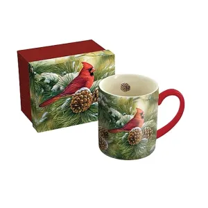 December Dawn Cardinal 14-oz. Mug w/ Decorative Box by Rosemary Millette