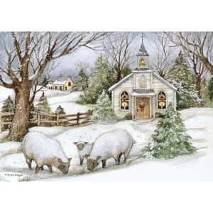 Grazing Morning Petite Christmas Cards by Susan Winget