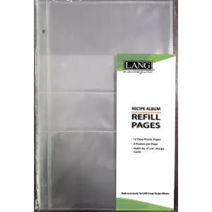 Large Recipe Album Divided Refill Pages