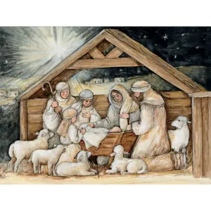 Nativity Hues Classic Christmas Cards by Susan Winget