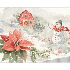 Poinsettia Village Boxed Christmas Cards