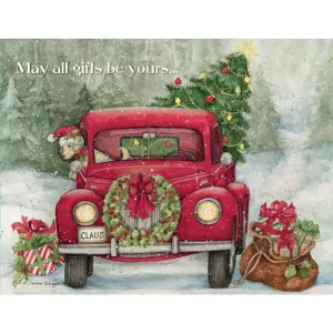 Santa's Truck Boxed Christmas Cards (18 pack) w/ Decorative Box by Susan Winget