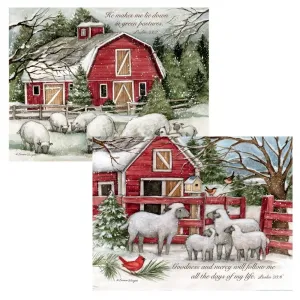 The Lord is My Shepherd Assorted Boxed Christmas Cards (18 pack) w/ Decorative Box by Susan Winget