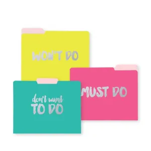 Won't Do Must Do Don't Want File Folders