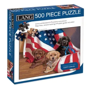 American Puppy 500 Piece Puzzle by Jim Lamb