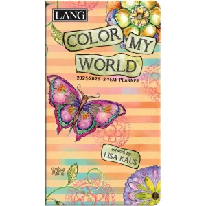 Color My World 2025 2 Year Pocket Planner by Lisa Kaus