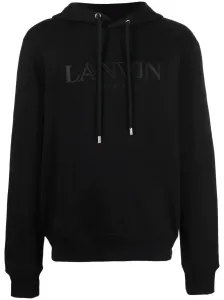 Lanvin Mens Embroidered Logo Hoodie Black L