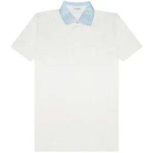 Lanvin Men's Contrast Polo Shirt White S