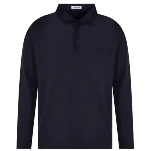 Lanvin Men's Long Sleeve Polo T-shirt Navy L