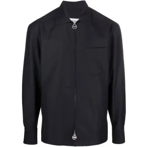 Lanvin Men's Zip Up Shirt Jacket Navy 38 S