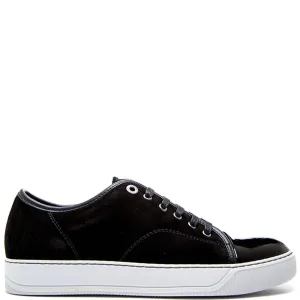 Lanvin Mens Dbb1 Suede Leather Sneakers Black UK 10