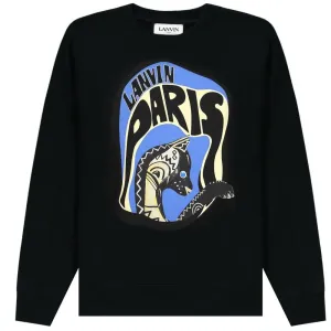 Lanvin Men's Graphic Print Sweater Black S