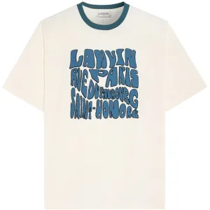 Lanvin Men's Carpeted Regular T-shirt Cream XL