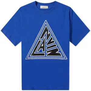 Lanvin Mens Triangular Logo Tee Blue L #1085343