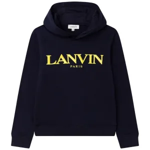 Lanvin Boys Logo Hoodie Navy 10Y