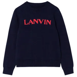Lanvin Boys Logo Knitwear Navy 10Y