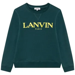 Lanvin Boys Logo Sweatshirt Green 8Y