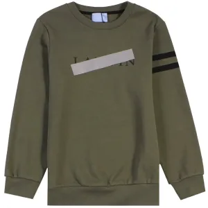 Lanvin Boys Logo Sweatshirt Khaki Grey 10Y #1084699