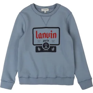 Lanvin Boys Organic Cotton Sweater Blue 14Y