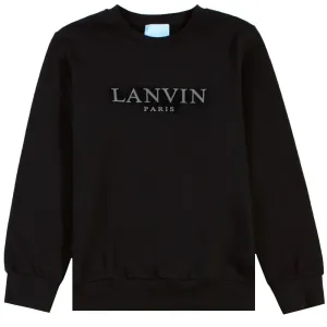 Lanvin Paris Boys Logo Sweatshirt Black 8Y #1084988