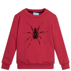 Lanvin Paris Boys Spider Sweatshirt Burgundy 10Y #1084989
