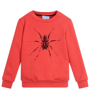 Lanvin Paris Boys Spider Sweatshirt Red 14Y #1084304