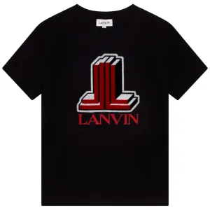 Lanvin Boys 3D Logo T Shirt Black 8Y