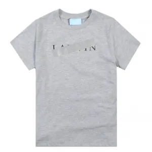 Lanvin Boys Crossed Logo T-Shirt Grey - GREY 8Y