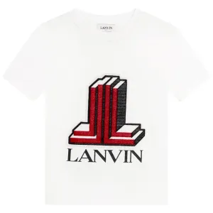 Lanvin Boys Double L Logo T-shirt White 10Y
