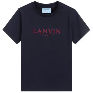 Lanvin Boys Logo T-shirt Navy 10Y #1085568