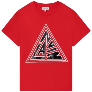 Lanvin Boys Triangle Logo T Shirt Red 8Y