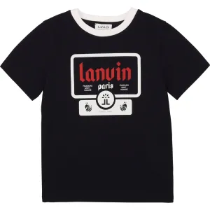 Lanvin Paris Boys Logo T-shirt Navy 10Y