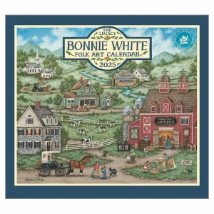 Folk Art Bonnie White 2025 Wall Calendar