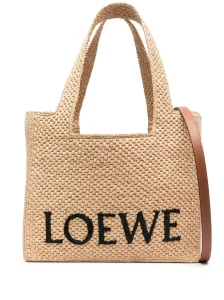 LOEWE - Loewe Font Medium Raffia Tote Bag #1275454