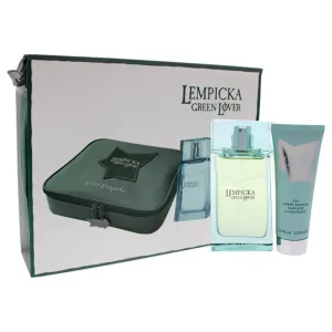 Green Lover by Lolita Lempicka for Men - 3 Pc Gift Set 3.4oz EDT Spray, 2.5oz After Shave Gel, Pouch