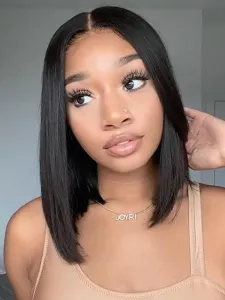Essential Realistic Straight Bob Lace Front Human Hair Wigs #827330