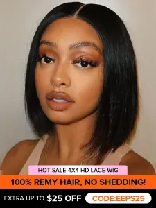 Essential Realistic Straight Bob Lace Front Human Hair Wigs #827361
