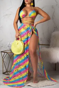 LW Gradient Backless Three-piece Swimsuit #85514