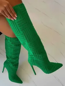 LW Pointed Toe Heel Thigh High Boots #762273