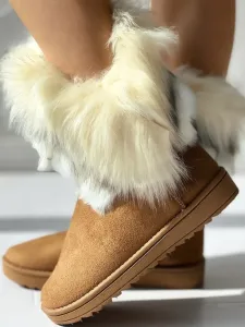 LW Round Toe Fluffy Booties #1217379