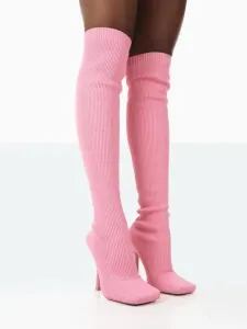LW Square Toe Thigh High Boots #100770