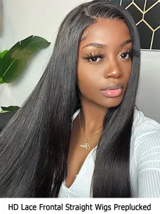 Essential Pro Lace Frontal Pre Plucked Straight Human Hair Wigs #719077