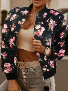 LW Plus Size Rose Flower Print Jacket 1X