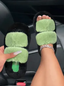 LW Double Strap Plush Slippers #1232519