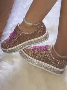 LW Round-toe Sequined Flats