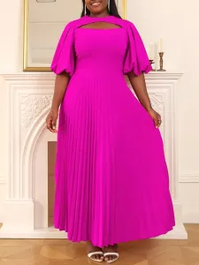 LW Plus Size Cut Out Pleated A Line Dress 2X