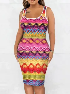 LW Plus Size Geometric Print Bodycon Cami Dress 0X