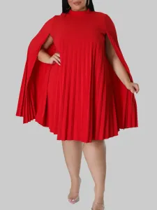 LW Plus Size Split Sleeve Pleated Dress 3X