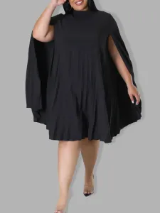 LW Plus Size Split Sleeve Pleated Loose Dress 1X #1325384
