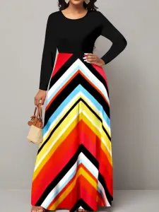 LW Plus Size Striped A Line Dress 1X